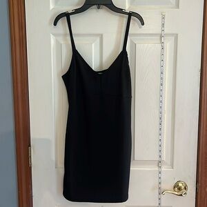 NWT-reckless heart-M-black-ribbed, spaghetti, straps, micro mini,body con dress.